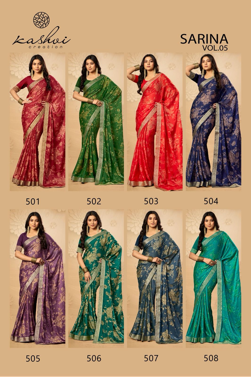 Sarina Vol 6 By Kashvi Pc Moss Printed Wholesale Saree Suppliers In Mumbai